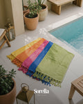 Solid Colour Fringe Beach Towel