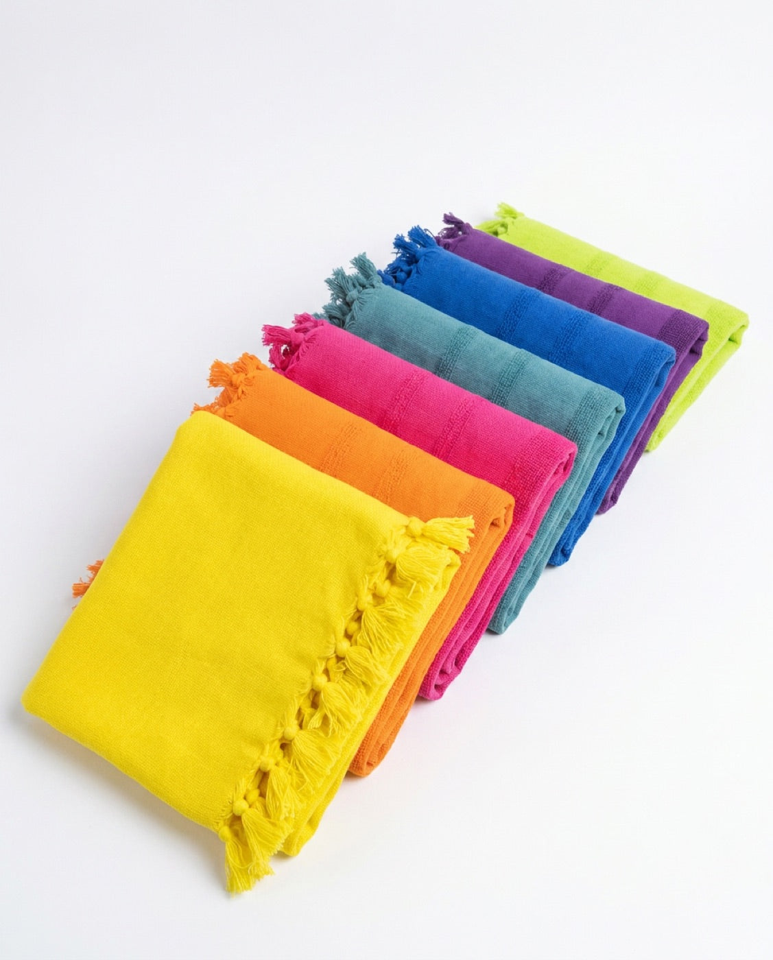 Solid Colour Fringe Beach Towel