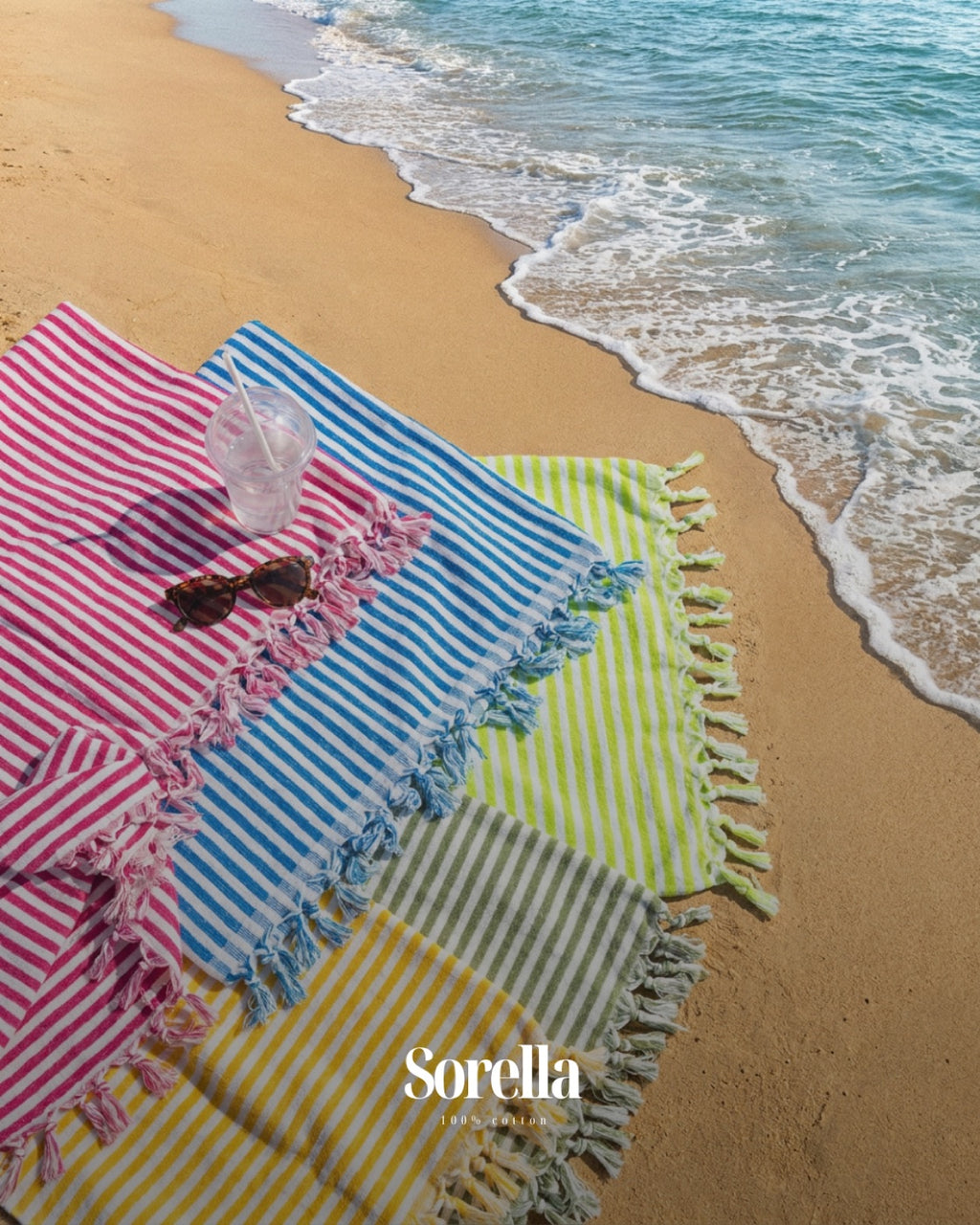 Striped Fringe Beach Towel